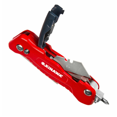 Нож складной, трапециевидное лезвие, лезвия 2 шт., с отвёрткой 2408 OKINAWA SNAP PLUS 