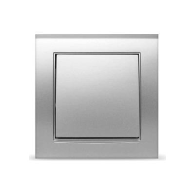 Выключатель одноклавишный серебро Бриллиант 