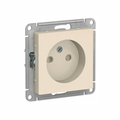 Розетка ATLASDESIGN с заземлением 16А механизм бежевый