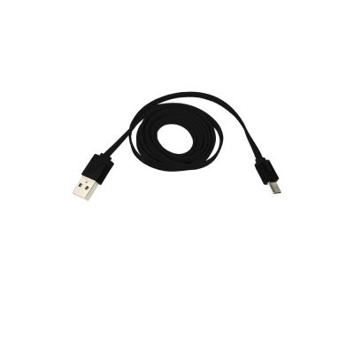 USB кабель универсальный microUSB шнур плоский 1 м черный