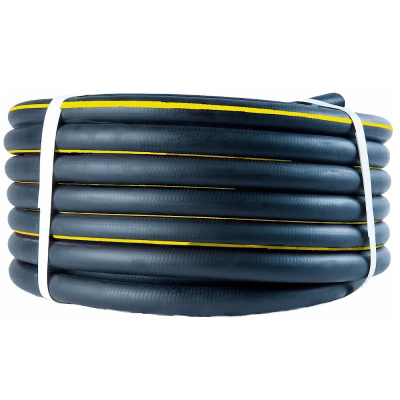 Шланг поливочный армированный ТРЕ 1/2"х25м, черный с желтой полосой