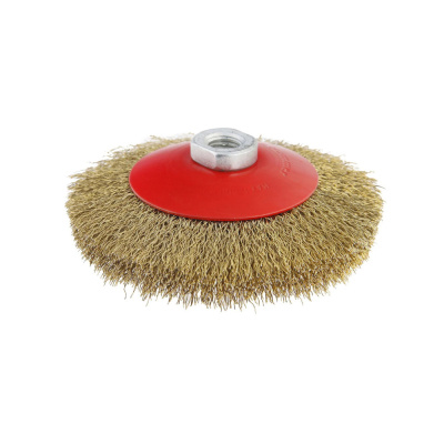 Щетка д/болгарки "MATRIX" 115мм М14 "тарелка" металлич.