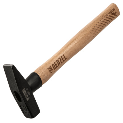 Молоток слесарный, 400 г, кованый квадратный боек, буковая рукоятка// Denzel