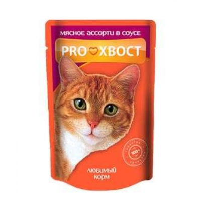 Корм Прохвост конс. д/к 85гр Мясное ассорти/соус 