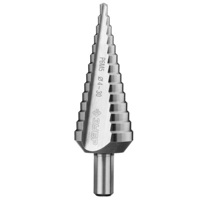 Сверло ступенчатое, 4-30мм, 14 ступеней, ЗУБР, серия Профессионал