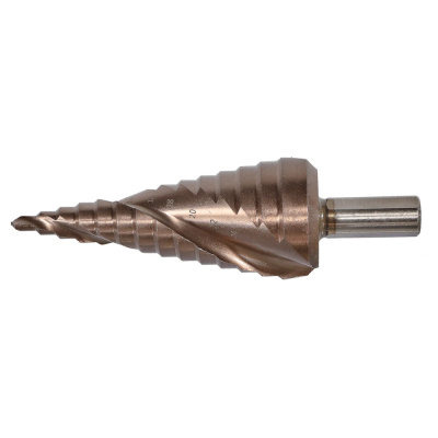 Сверло ступенчатое по металлу 4-30мм шаг 2мм Р6М5+COBALT спираль Sturm!