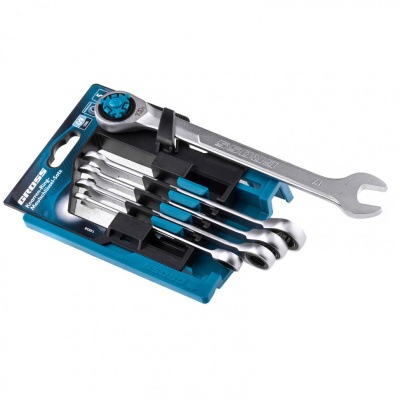 Набор ключей комбинированных трещоточных, СRV, 5 шт. 8- 17 мм// Gross