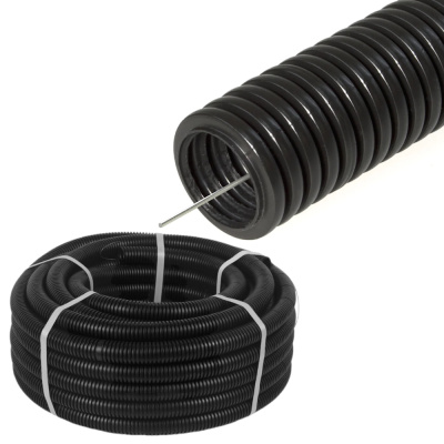 Труба гофрированная ПНД Строительная безгалогенная (HF) с/з д16 (100м)