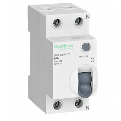 Выключатель дифференциального тока (ВДТ) 25А 2P 10мА Тип-A 230В City9 Set 