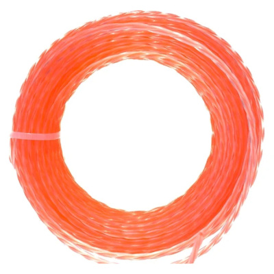 Леска двухцветная для триммера, длина 15 м, профиль - скрученный квадрат, диаметр - 2.4 мм.