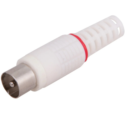 Разъем штекер TV без пайки, белый