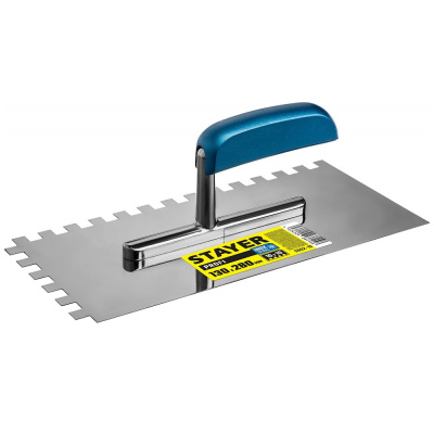 Гладилка, PROFESSIONAL (0802-10) STAYER  130х280 мм, зуб 10х10 мм, Штукатурная 