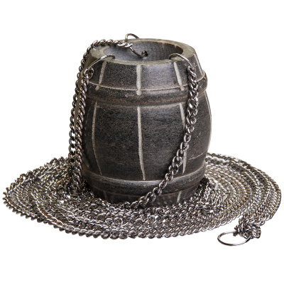 Испаритель из камня "Бочонок", 6х4х4 см, цепочки 3 шт по 100 см, для бани и сауны "Банные штучки"/ 8