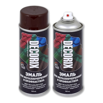 Эмаль аэрозольная для металлочер.и профнастила RAL 8017 DECORIX, 520 мл.шоколадно-коричневый