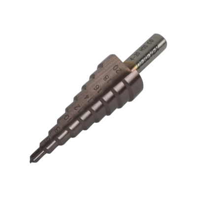 Сверло ступенчатое HSS по металлу, 9 ступеней, 4-20 мм