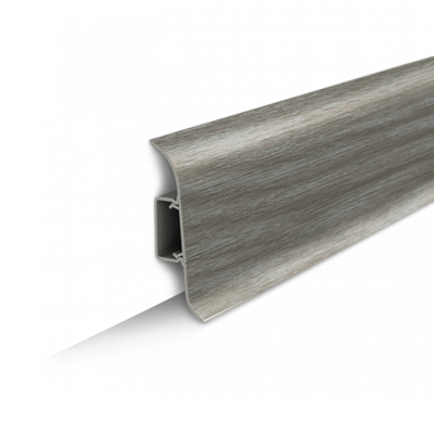 Плинтус напольный с центральной планкой 55мм 2,2м "Идеал Классик" Дуб пепельный / 210										