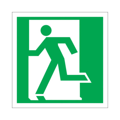 Знак на пленке фотолюм."Выход здесь(левый)"