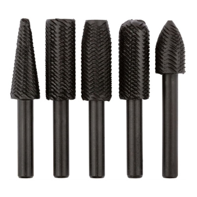 Шарошки металлические для фигурных отверстий, по металлу 5шт. ФИТ