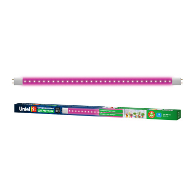 Лампа светодиодная для растений 9W LED-T8-9W/SPSB/G13/CL PLP30WH Форма T8, прозрачная. Спектр для ра