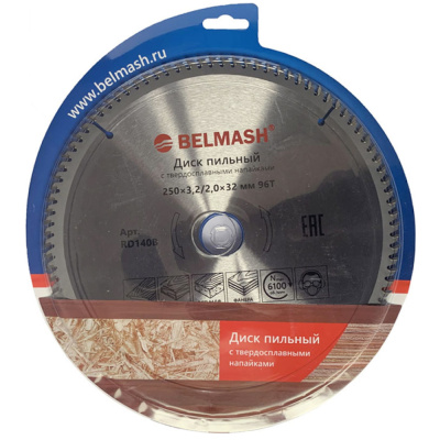 Диск пильный по ламинату BELMASH 250х3,2/2,0*32/30, 96Т