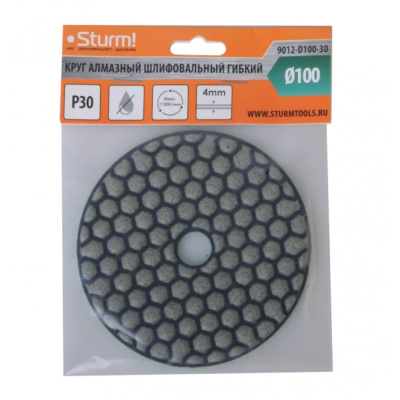 Круг алмазный гибкий шлифовальный , 100 мм, P3000, сухое шлиф., 1 шт. Sturm!