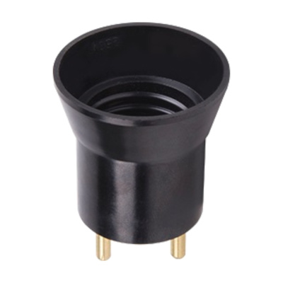 Переходник вилка-патрон E27 Черный APU27BEAY Ecola 