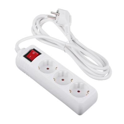 Удлинитель MegArsenal (ГОСТок) с/з 3 гнезда 3*1 белый с кнопкой 16А 5м