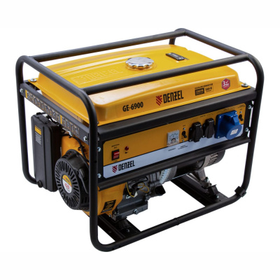 Генератор бензиновый GE-6900, 5,5 кВт, 220В/50Гц, 25 л, ручной старт// Denzel