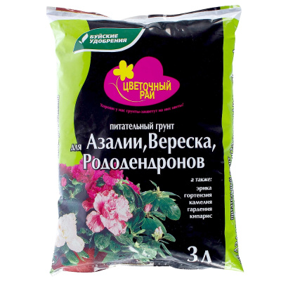 Грунт для азалии, вереска и рододендр. 3л Цветочный рай 6/540 БХЗ