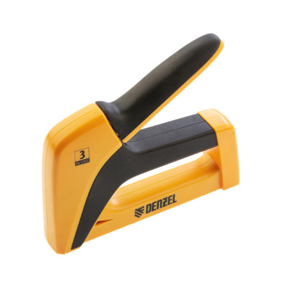 Степлер мебельный, пластиковый корпус, тип 53, 6-14 мм, тип 13, 6-14 мм, тип 300, 14 мм// Denzel