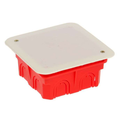 Коробка распределительная 100х100х50мм для скрытого монтажа с крышкой IP20