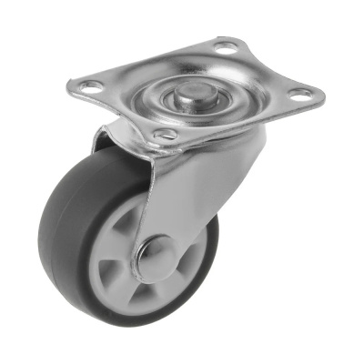 Колесо мебел. поворотное 25мм  (черный полиамид)