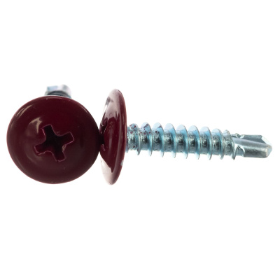 Саморез 4,2х25 RAL3005 винно-красный, сверло
