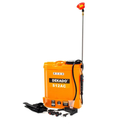 Опрыскиватель аккумуляторный S12AC, бак 12л.,12B. 8 А/ч, 4.5 л/мин, шланг 1,2 м DEKADO