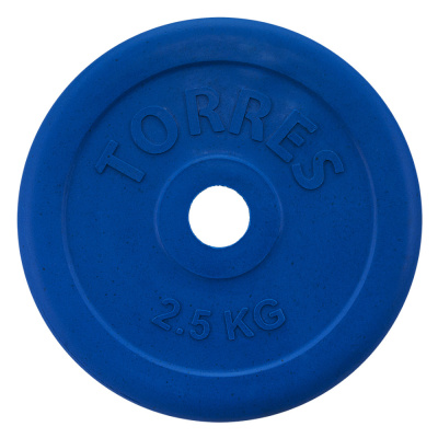 Диск обрезин.  "TORRES  2,5 кг" арт.PL50392, d.25мм, металл в резиновой оболочке, синий
