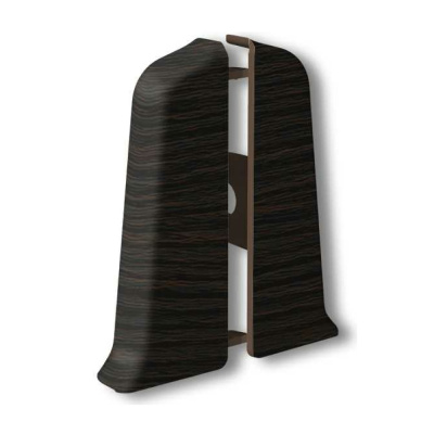 Угол для плинтуса 70мм "Деконика" Венге темный / 303 торцевой (пара)										