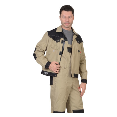 Куртка "Вест-Ворк" короткая, бежевая с черным р. 96-100/182-188