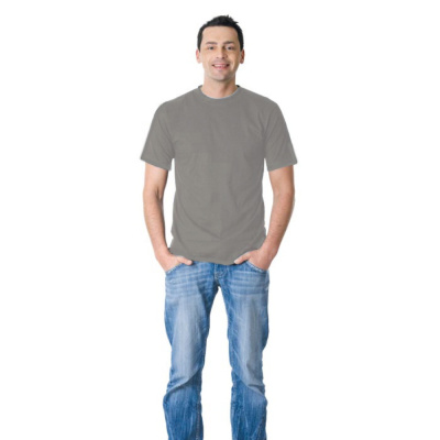 Футболка серая плотность 160 г/кв.м., х/б-100 % р.   S (44-46)