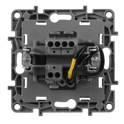 Переключатель одноклавишный с подсветкой антрацит автоматические зажимы 10AX