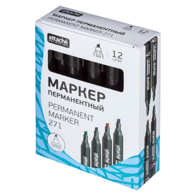Маркер перманентный Attache Selection 271 черный 2-5мм скош. наконечник