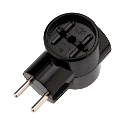 Тройник электрический РЕТРО 10А б/з черный (карболит) REXANT