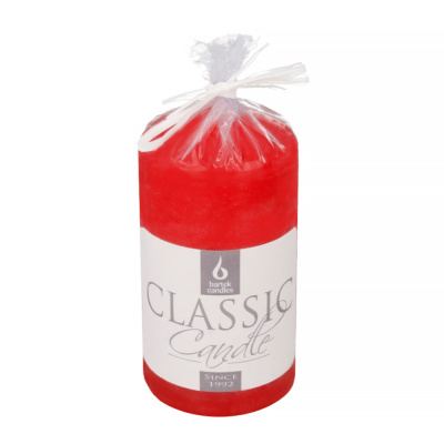 Свеча декоративная, 12х6 см, колонна, Bartek Candles, Красная