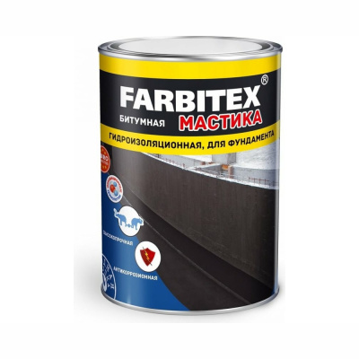 Мастика битумная гидроизоляционная для фундамента  (8 кг) FARBITEX