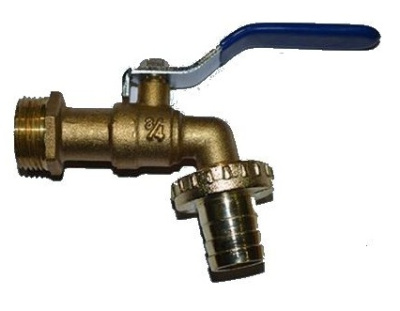 Кран с носиком лат. желтый 3/4