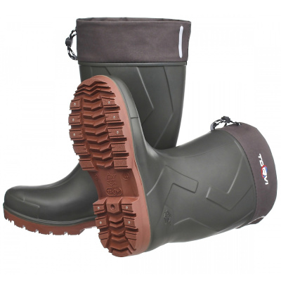 Сапоги "TORVI" из полим. матер. (ЭВА) с шипован ПУ подошвой и 4-слой вклад. (мех) -40С олива р.42