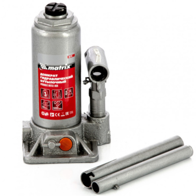 Домкрат гидравлический бутылочный, 3 т, h подъема 178–343 мм, в пласт. кейсе// Matrix