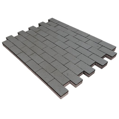 Плитка тротуарная Steinrus Б.6.П.6 "Прямоугольник Лайн" Квадра, 60мм (Серый)